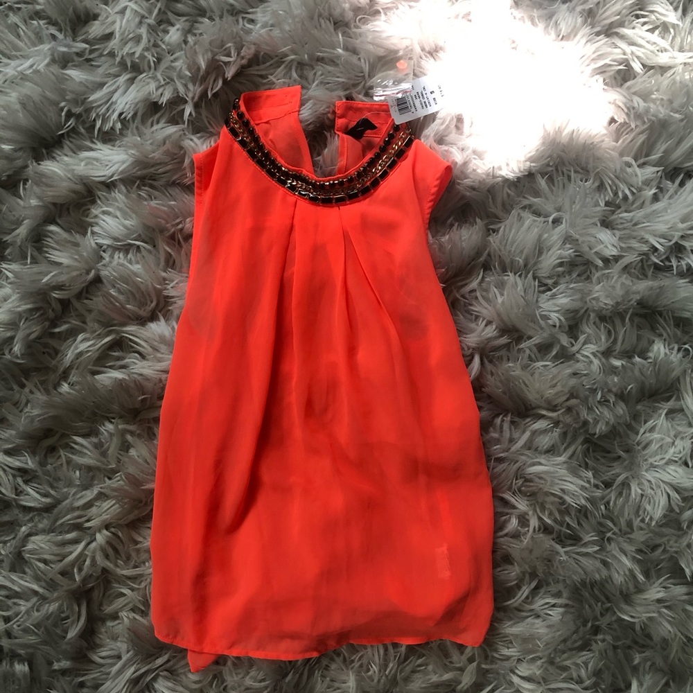 Small Neon Coral W/ Tags Top
